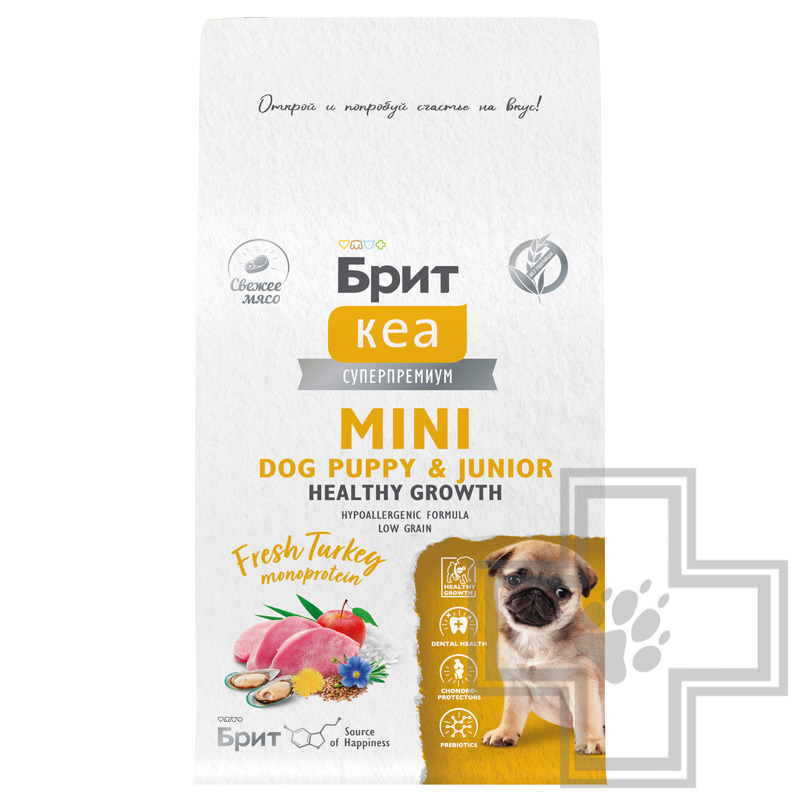 Брит Кеа Healthy Growth Корм для щенков и молодых собак мелких пород для роста, с индейкой