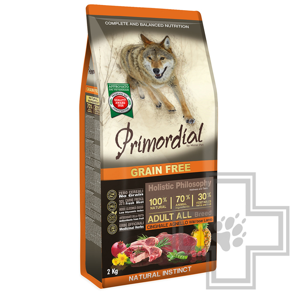 Primordial Adult All Breed Корм для взрослых собак, с диким кабаном и ягненком