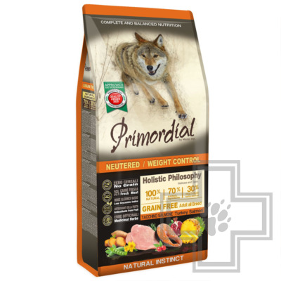 Primordial Neutered / Weight Сontrol Корм для взрослых стерилизованных собак, с индейкой и лососем