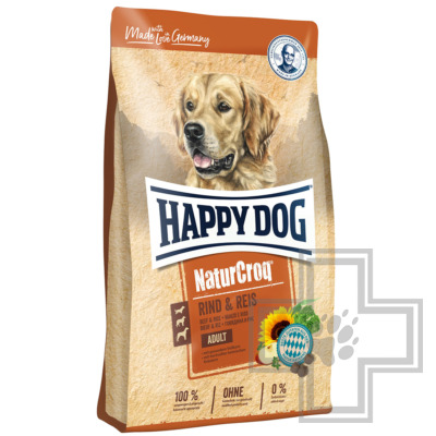 Happy Dog Naturcroq Корм для активных взрослых собак всех пород, с говядиной и рисом