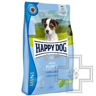 Happy Dog Mini Puppy Sensible Корм для щенков до 12 месяцев мелких пород, с ягненком и рисом