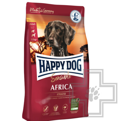 Happy Dog Sensible Africa Корм для взрослых собак крупных пород с ЧП, со страусом и картофелем