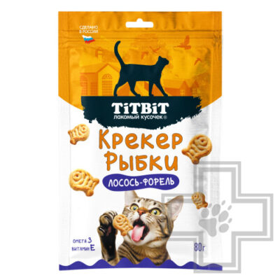 TiTBiT Крекер рыбки для кошек, со вкусом лосось-форель