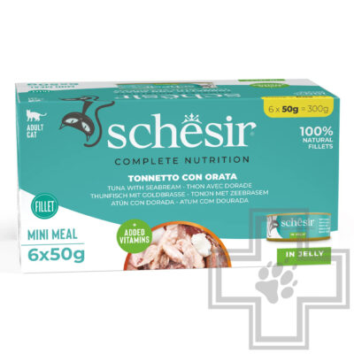 Schesir Complete Nutrition Консервы для взрослых кошек, с тунцом и лещом в желе (мультиупаковка)