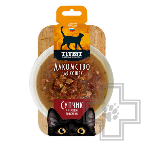 TiTBiT Лакомство Супчик для кошек, с говяжьим сердцем
