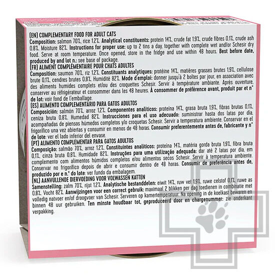 Schesir Консервы для взрослых кошек, с лососем в собственном соку Schesir Консервы для взрослых кошек, с лососем в собственном соку
