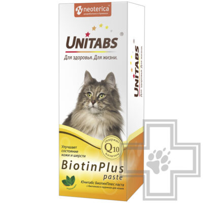 Unitabs BiotinPlus Витаминно-минеральный комплекс для кожи и шерсти для кошек, паста