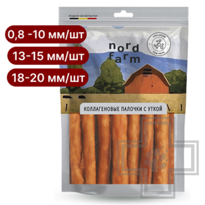 NORD FARM Коллагеновые палочки для взрослых собак средних пород, с уткой