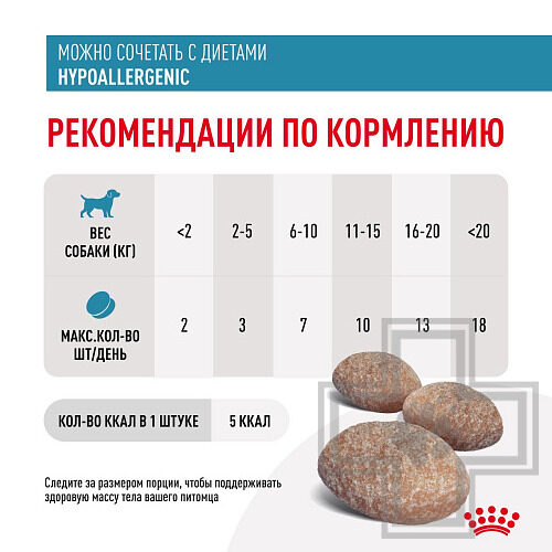 Royal Canin Treats Hypoallergenic Лакомство для собак с пищевой чувствительностью и непереносимостью Royal Canin Treats Hypoallergenic Лакомство для собак с пищевой чувствительностью и непереносимостью