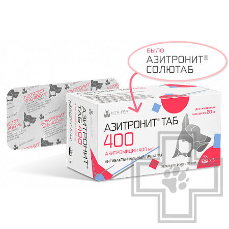 Азитронит ТАБ Антибактериальный препарат для кошек и собак Азитронит ТАБ Антибактериальный препарат для кошек и собак