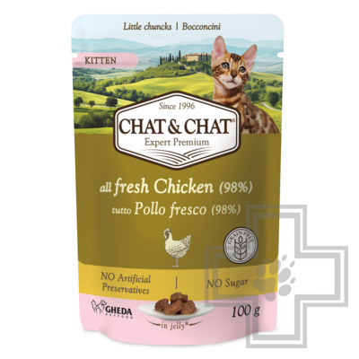 Chat&Chat Пресервы для котят, с курицей в желе