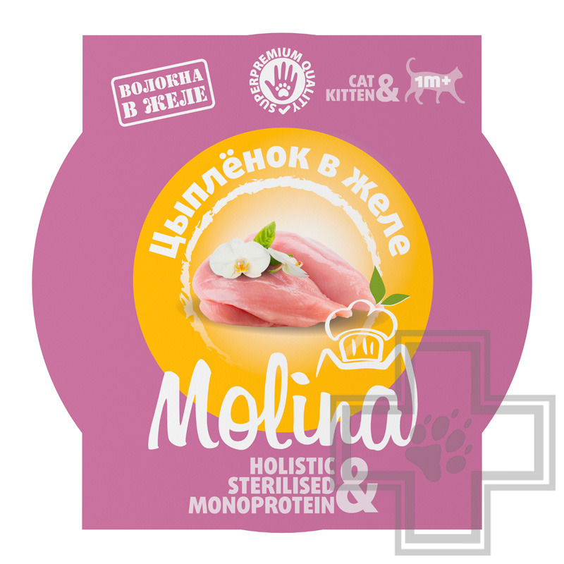 Molina Консервы для котят, цыпленок в желе