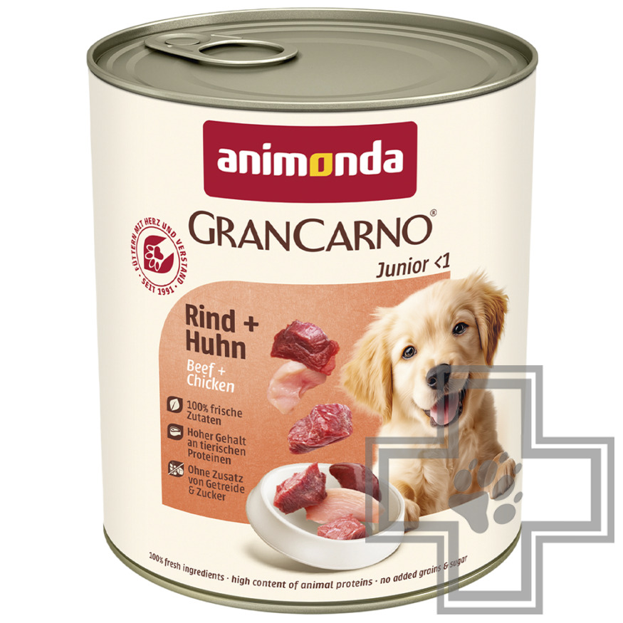 GranCarno Консервы для щенков, кусочки с говядиной и курицей GranCarno Консервы для щенков, кусочки с говядиной и курицей