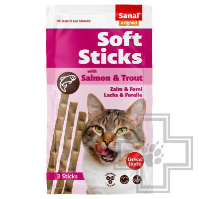 SANAL Soft Sticks Salmon & Trout Палочки для кошек с лососем и форелью