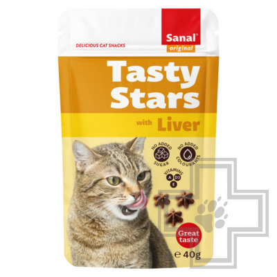 SANAL Tasty Stars Вкусные звездочки для кошек с печенью