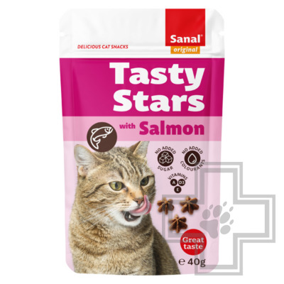 SANAL Tasty Stars Вкусные звездочки для кошек с лососем