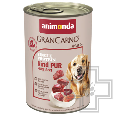 GranCarno Single Protein Консервы для взрослых собак, паштет с говядиной