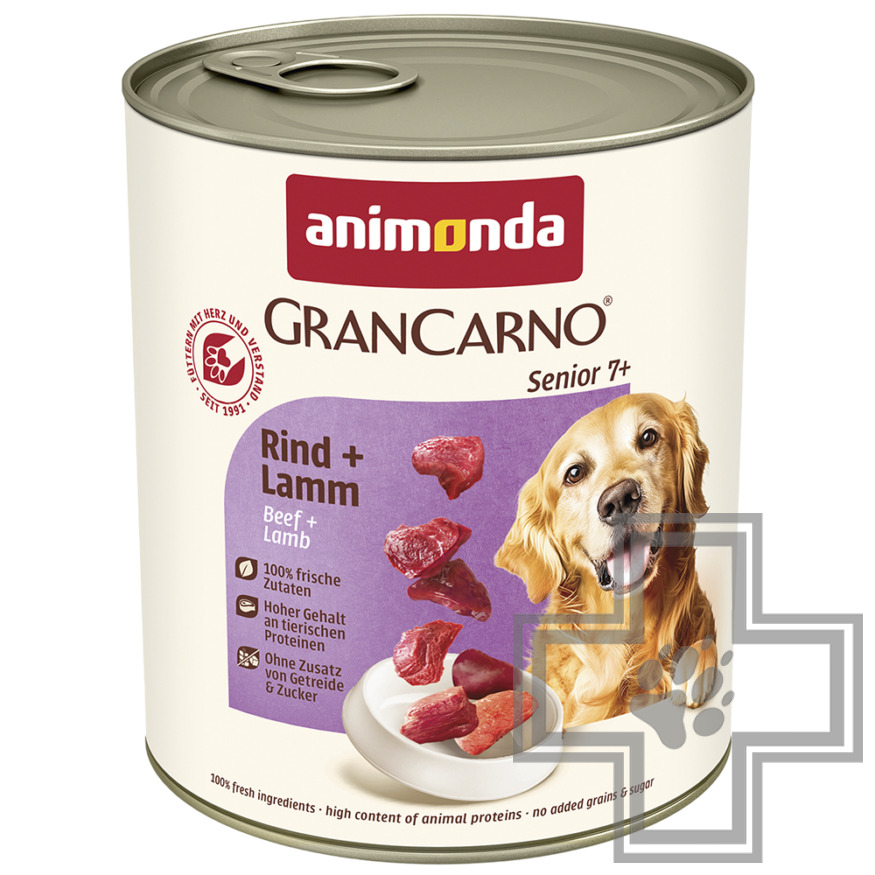 GranCarno Консервы для пожилых собак, кусочки с говядиной и ягнёнком GranCarno Консервы для пожилых собак, кусочки с говядиной и ягнёнком