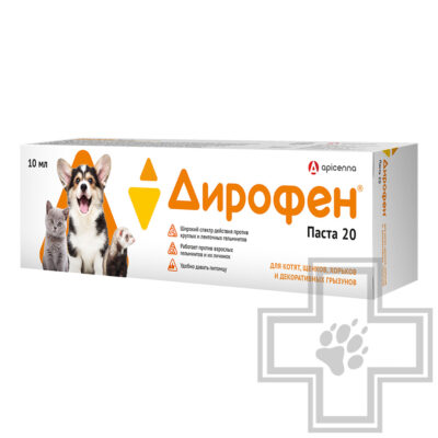 Дирофен Паста 20 для котят, щенков, хорьков и декоративных грызунов от гельминтов