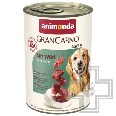 GranCarno Adult Консервы для взрослых собак всех пород, с дичью