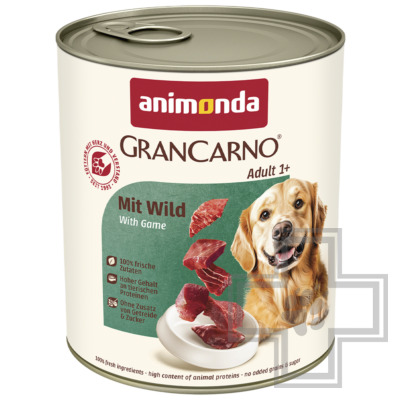 GranCarno Adult Консервы для взрослых собак всех пород, с дичью