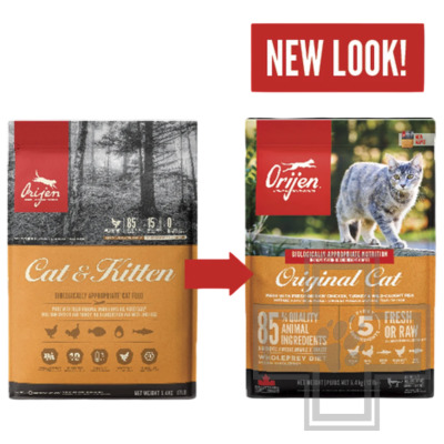 Orijen Original Cat Корм беззерновой для котят и взрослых кошек, с курицей, индейкой и рыбой