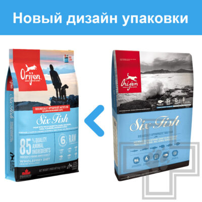 Orijen Six Fish Корм для взрослых собак всех пород с рыбой