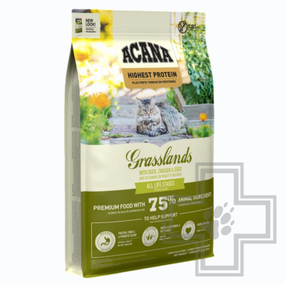 Acana Grasslands Cat&Kitten Корм беззерновой для кошек и котят, утка, курица, индейка, сиг, перепел