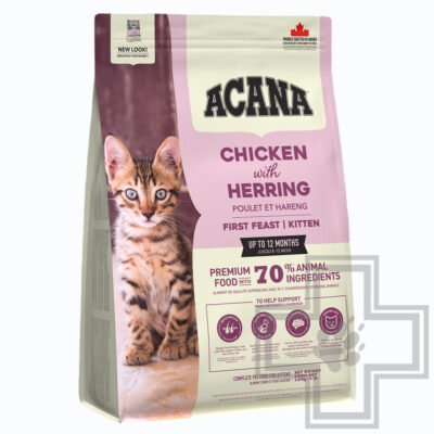 Acana First Feast Kitten Корм низкозерновой для котят всех пород, с курицей и рыбой