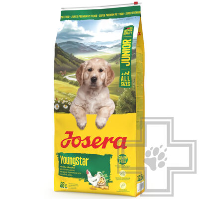 Josera YoungStar Junior Корм для щенков и подрастающих собак всех пород, с птицей и картофелем