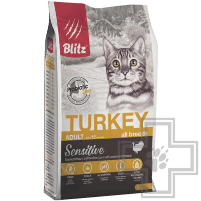 Blitz Sensitive Корм для взрослых кошек, с индейкой