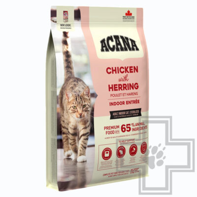 Acana Indoor Entree Корм для взрослых стерилизованных кошек, с курицей, индейкой и рыбой