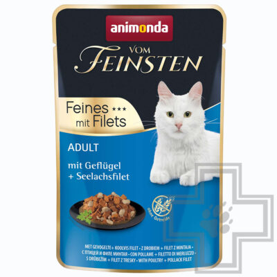 Vom Feinsten Adult Пресервы для взрослых кошек, c птицей и филе минтая