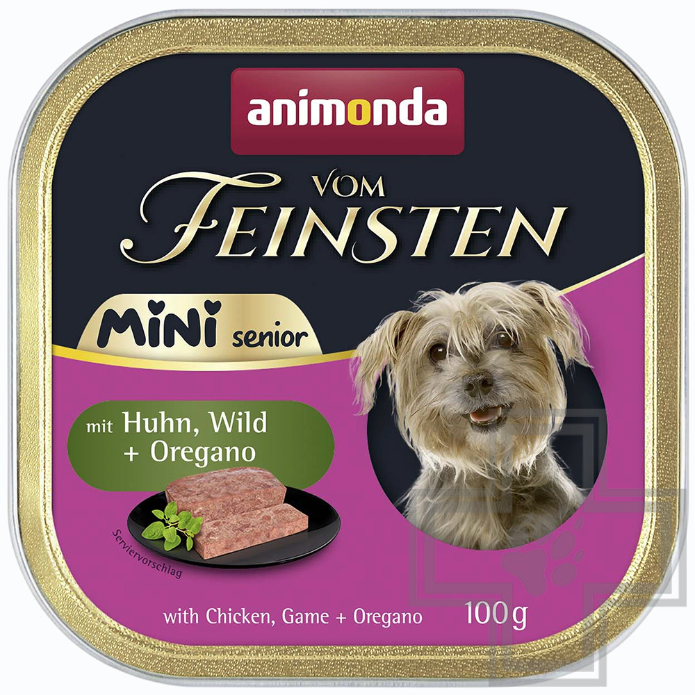 Vom Feinsten Mini Senior Консервы для пожилых собак мелких пород, с курицей, дичью и орегано