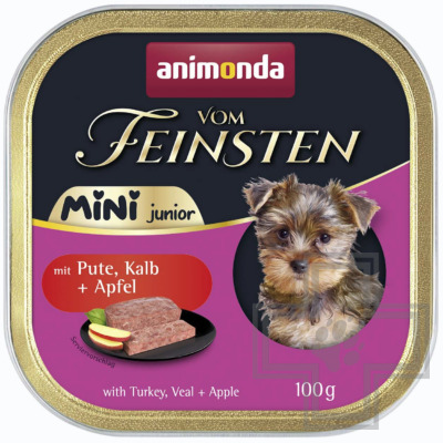 Vom Feinsten Mini Junior Консервы для щенков мелких пород, с индейкой, телятиной и яблоком
