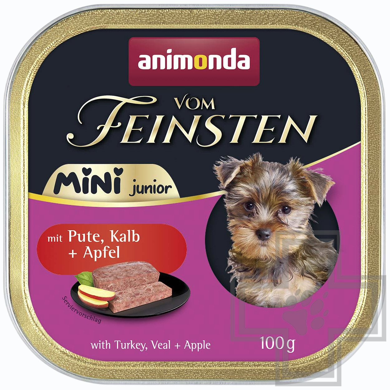Vom Feinsten Mini Junior Консервы для щенков мелких пород, с индейкой, телятиной и яблоком