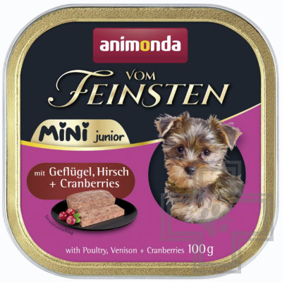 Vom Feinsten Mini Junior Консервы для щенков мелких пород, с птицей, олениной и клюквой