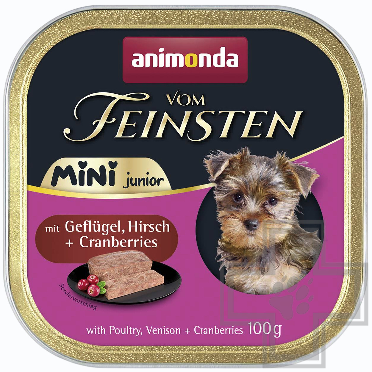 Vom Feinsten Mini Junior Консервы для щенков мелких пород, с птицей, олениной и клюквой
