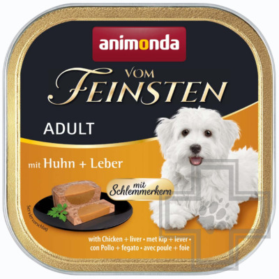 Vom Feinsten Adult Консервы для взрослых собак, с курицей и печенью