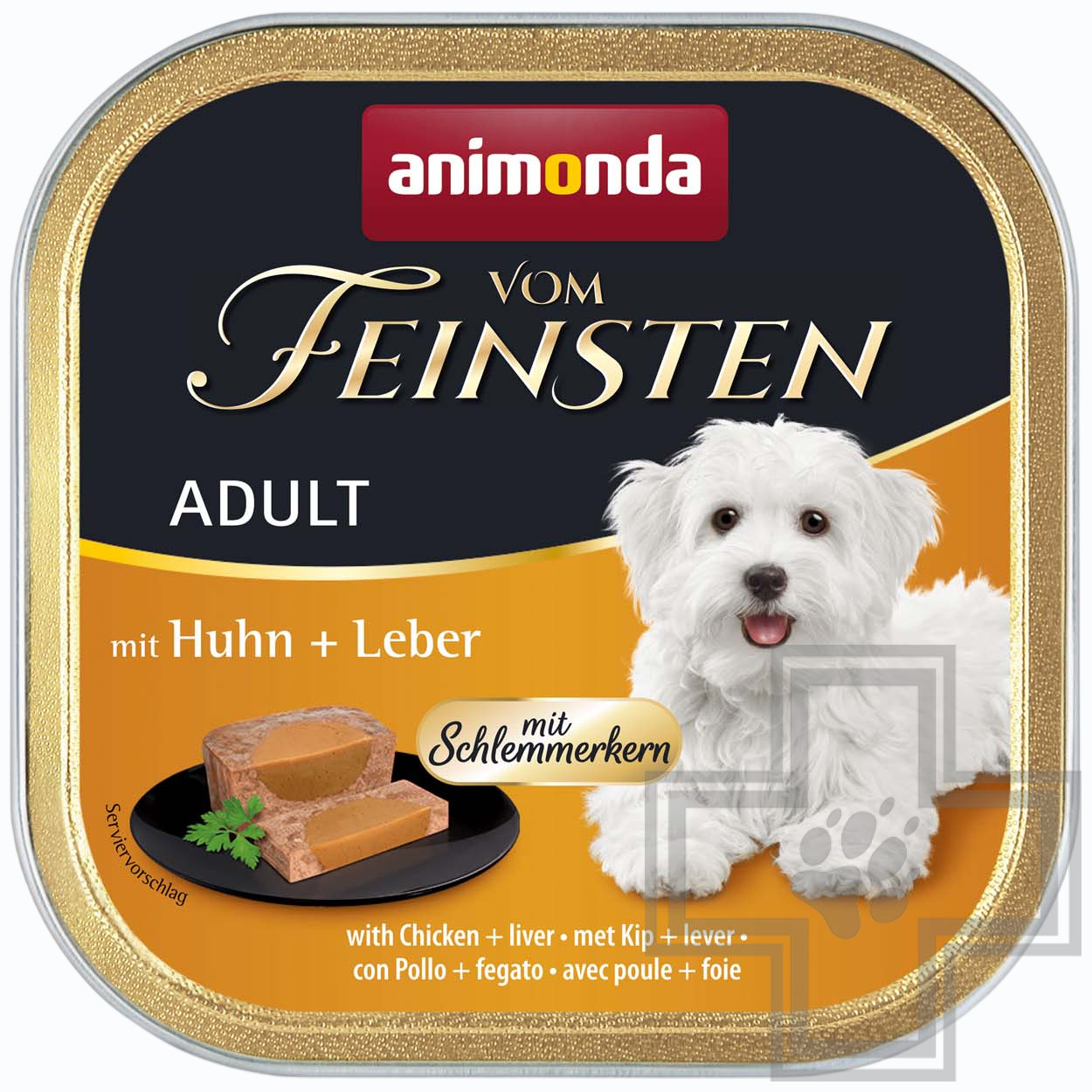 Vom Feinsten Adult Консервы для взрослых собак, с курицей и печенью