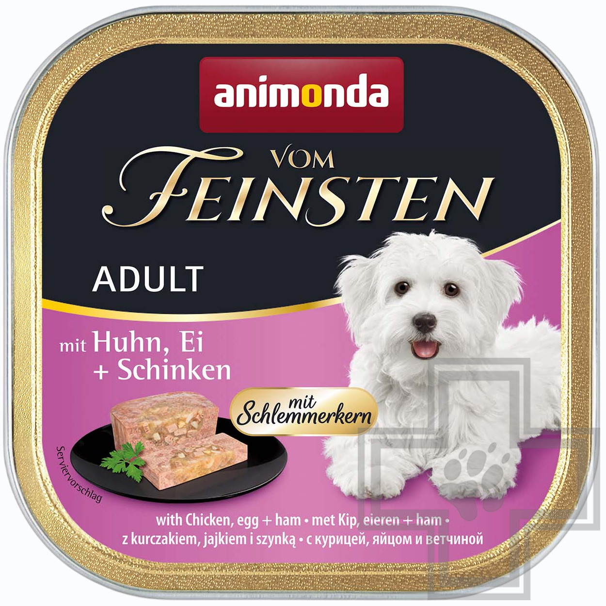 Vom Feinsten Adult Консервы для взрослых собак, с курицей, яйцом и ветчиной