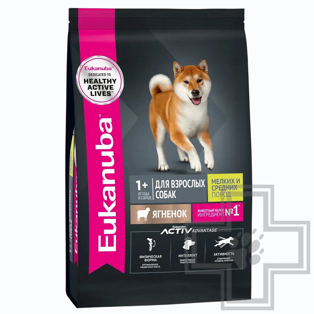 Eukanuba Adult Small & Medium Корм для взрослых собак мелких и средних пород, с ягненком
