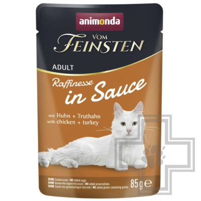 Vom Feinsten Adult Пресервы для взрослых кошек, c курицей и индейкой в соусе