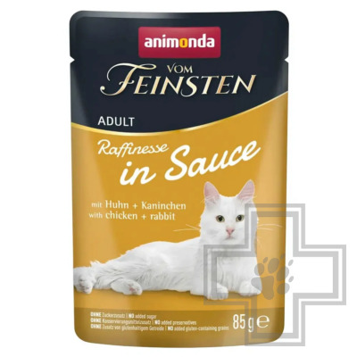 Vom Feinsten Adult Пресервы для взрослых кошек, c курицей и кроликом в соусе
